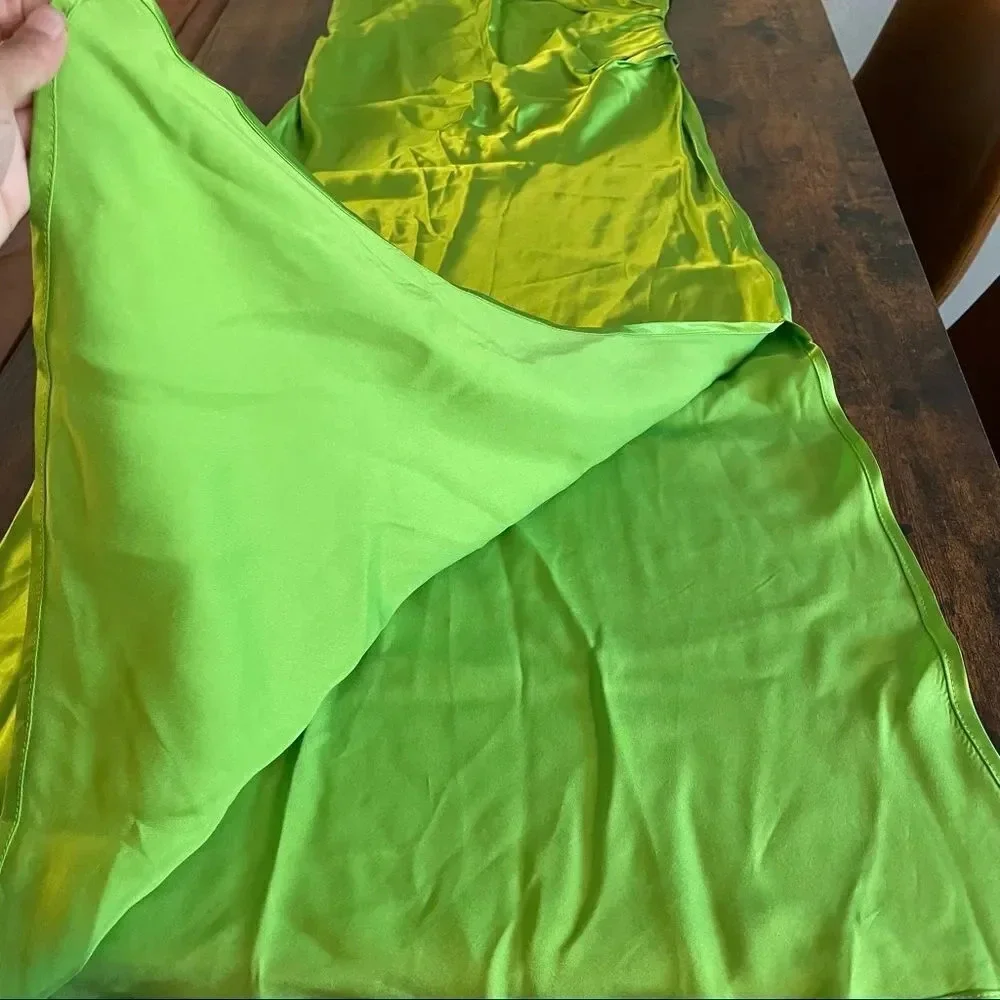 Zara neon green slip dress - Picture 8 of 16